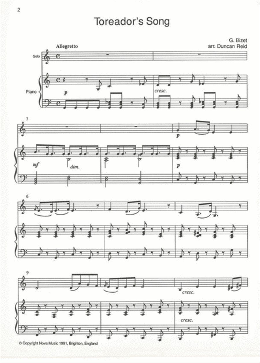 Toreador S Song Trumpet Solo scores gallery preview page 2