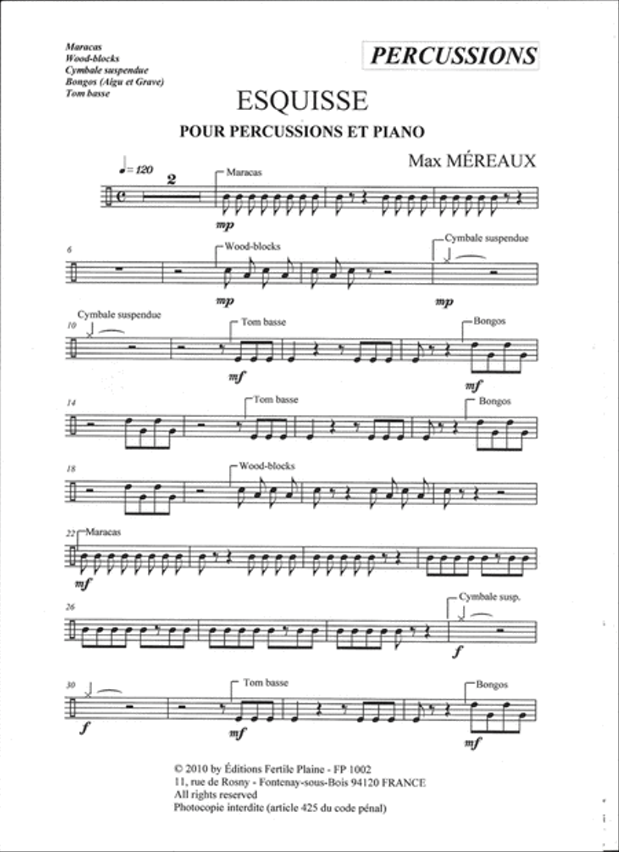 Esquisse Percussion scores gallery preview page 1