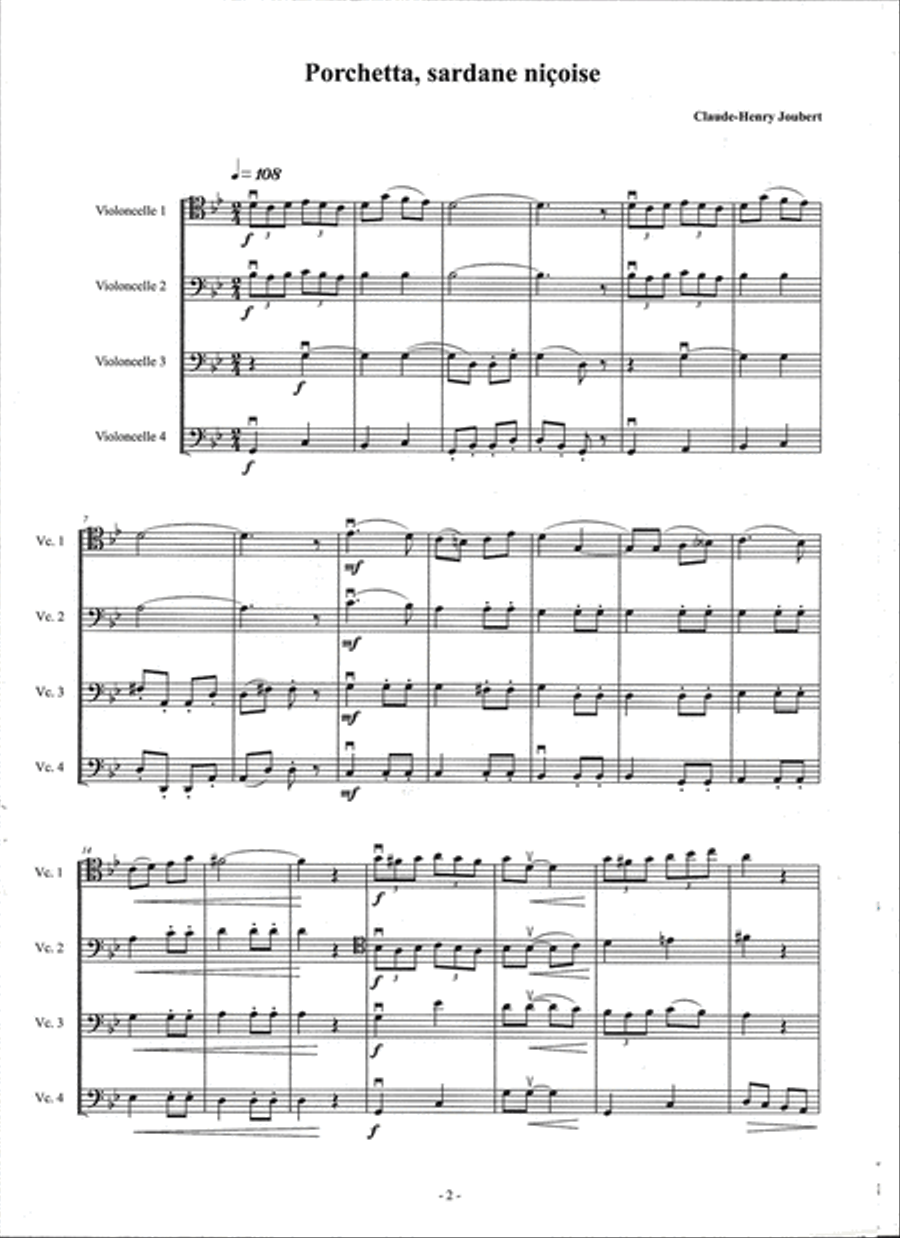 Porchetta Cello scores gallery preview page 1