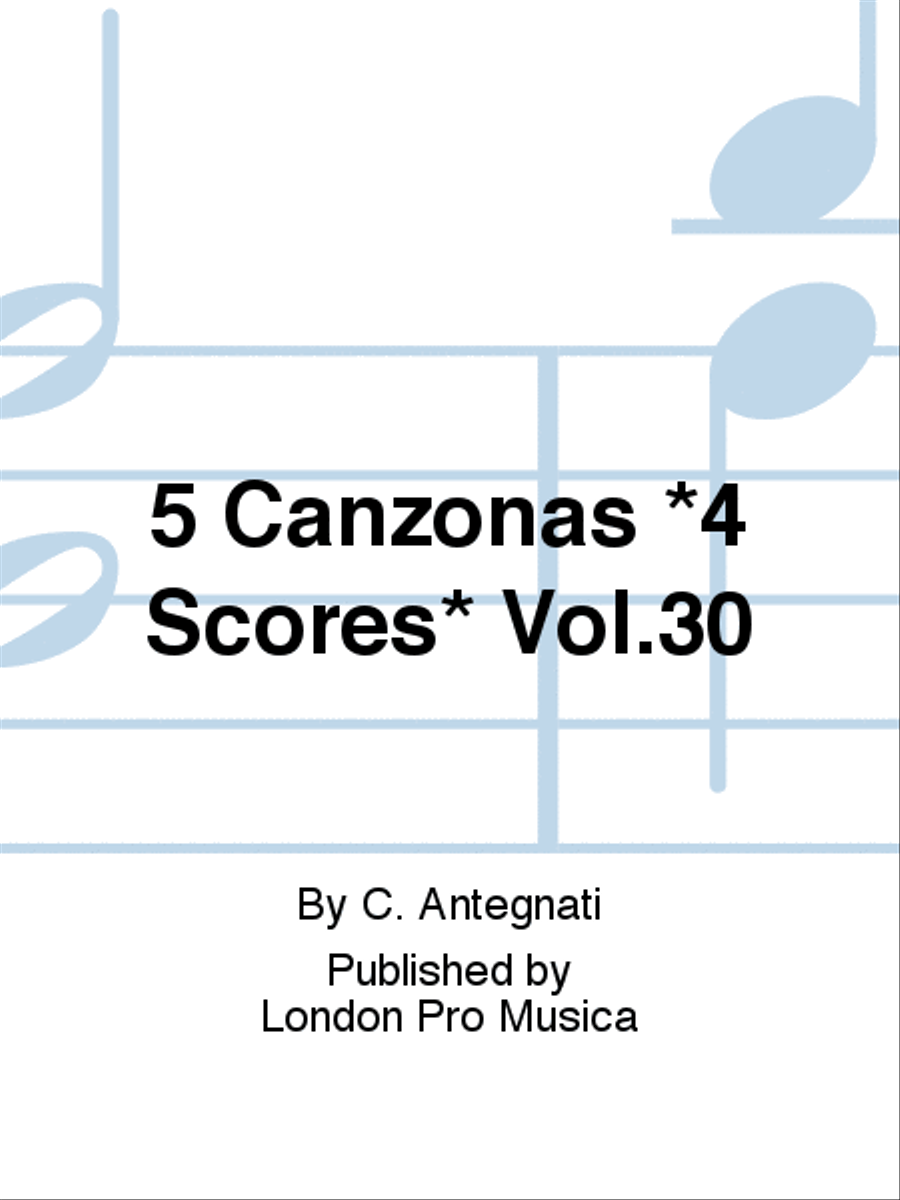 5 Canzonas *4 Scores* Vol.30 4-Part scores gallery preview page 1