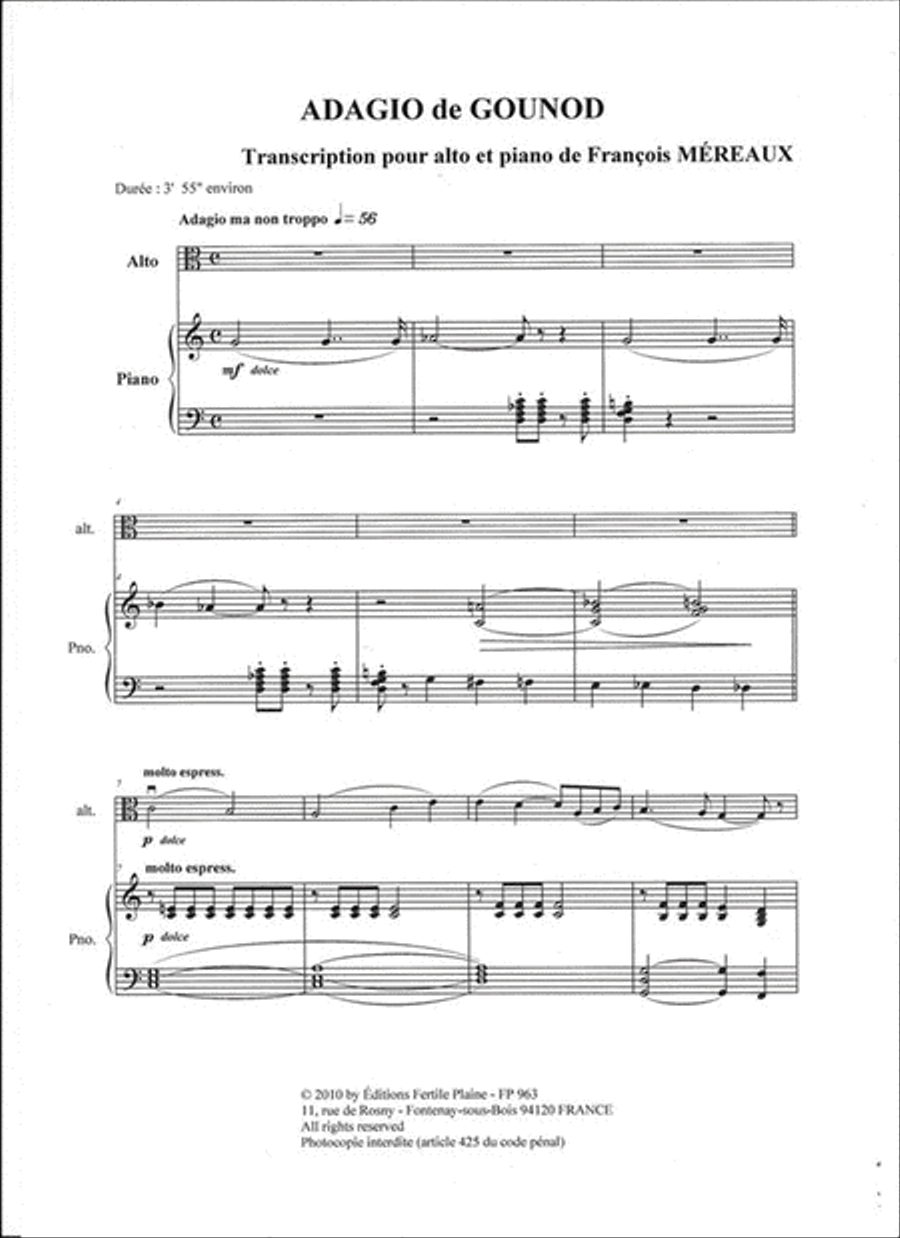 Adagio Piano Accompaniment scores gallery preview page 2