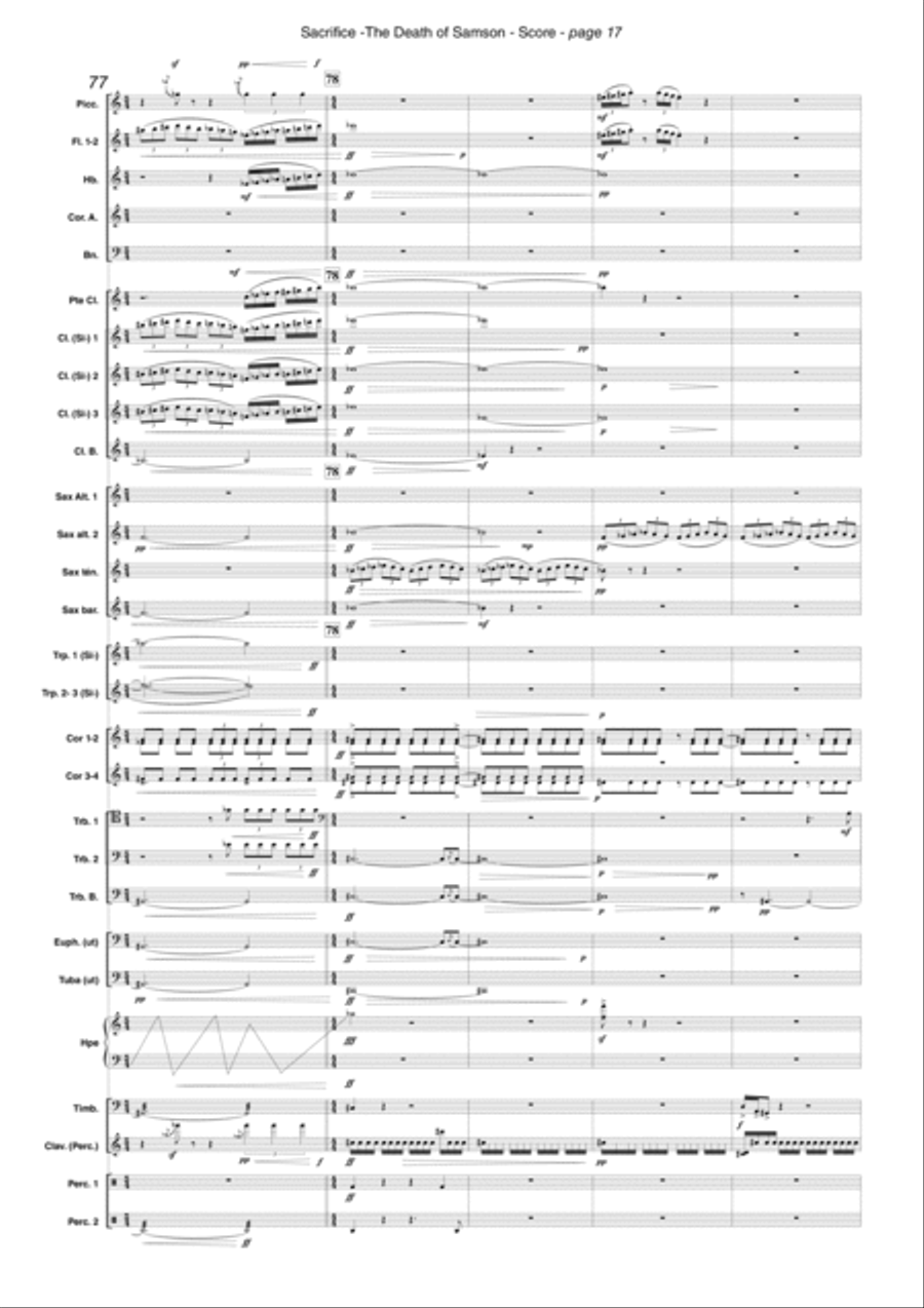 Sacrifice - The Death Of Samson Concert Band scores gallery preview page 14