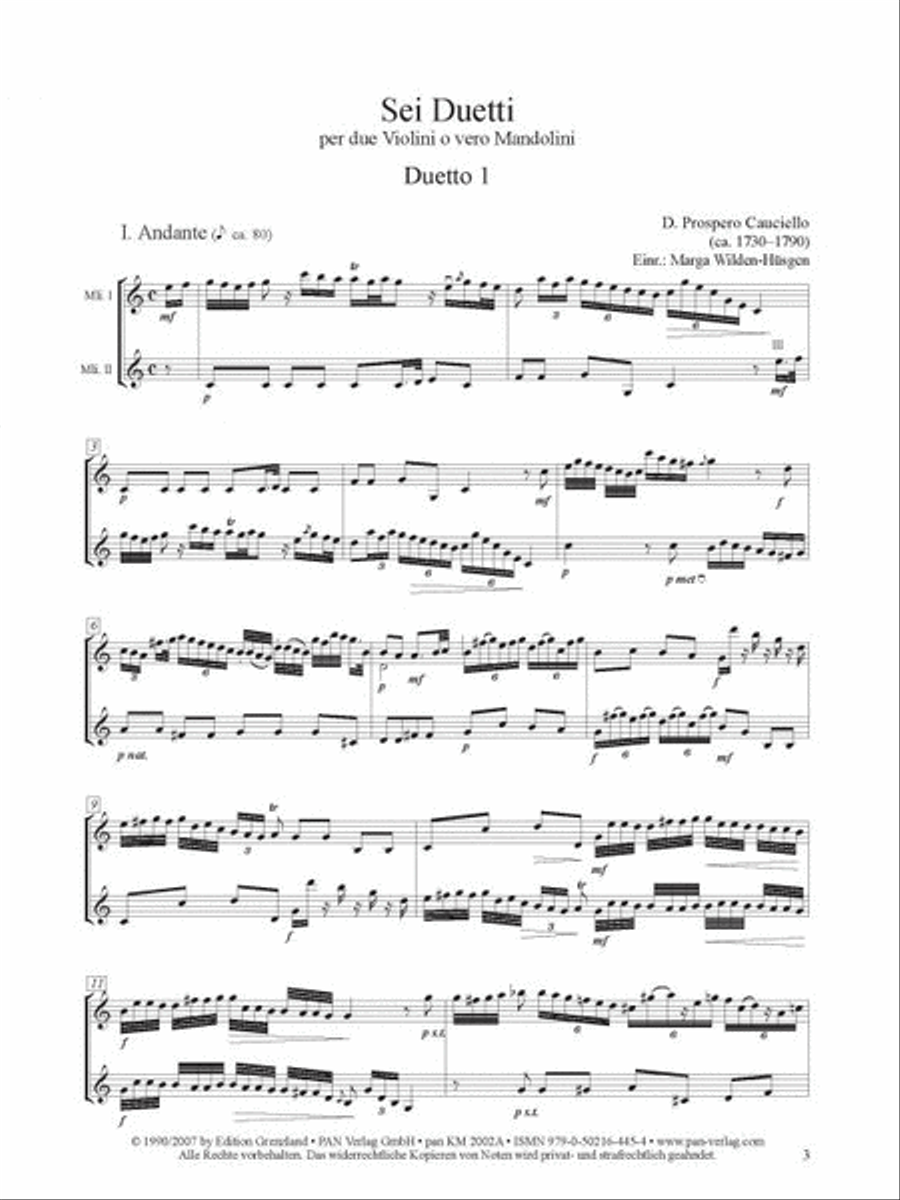 Sei Duetti Mandolin scores gallery preview page 2
