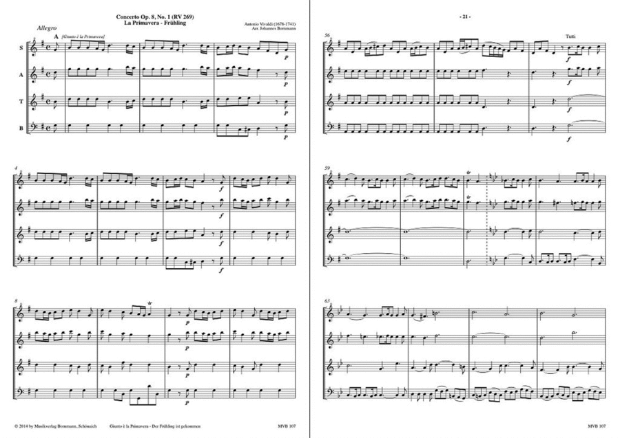 Le Quattro Stagioni: La Primavera 4-Part scores gallery preview page 1