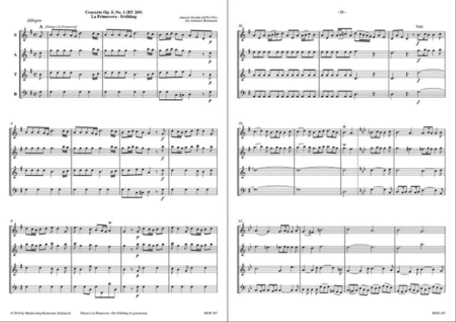 Le Quattro Stagioni: La Primavera 4-Part scores gallery preview page 2
