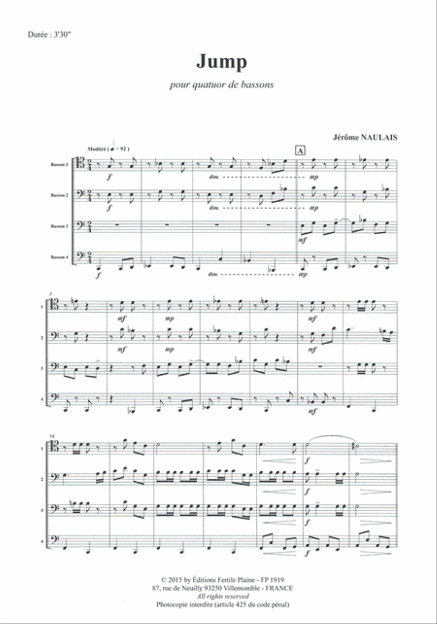 Jump Bassoon Quartet scores gallery preview page 1