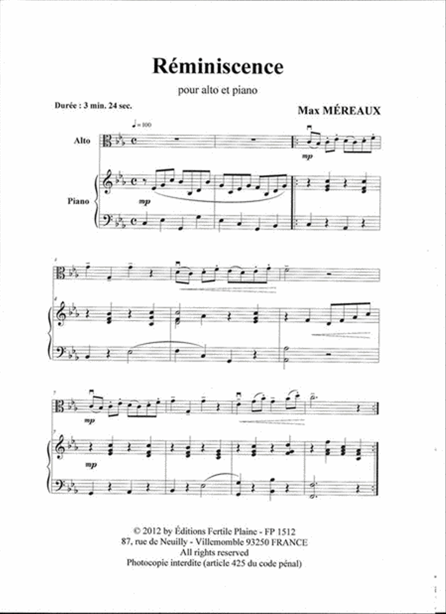 Reminiscence Piano Accompaniment scores gallery preview page 2