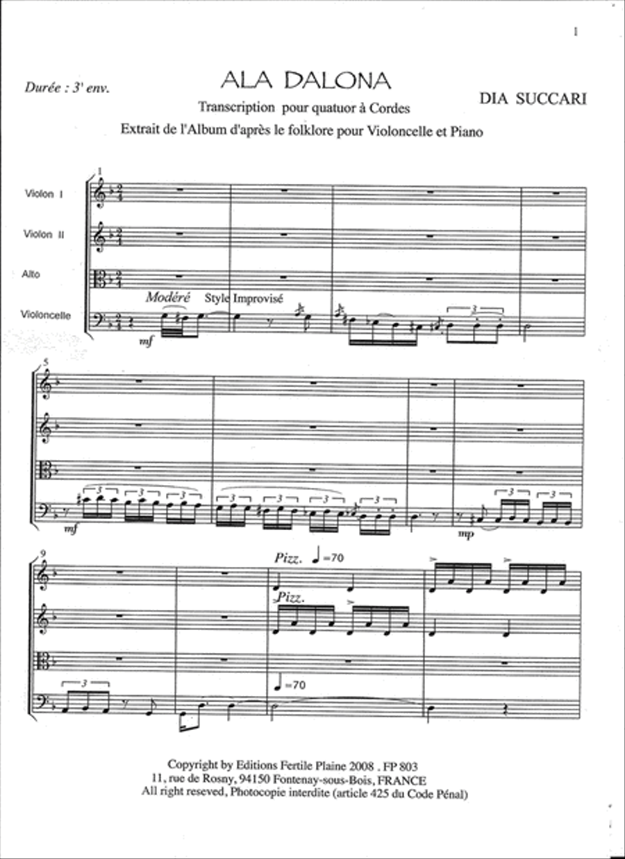 Ala Dalona String Quartet scores gallery preview page 1
