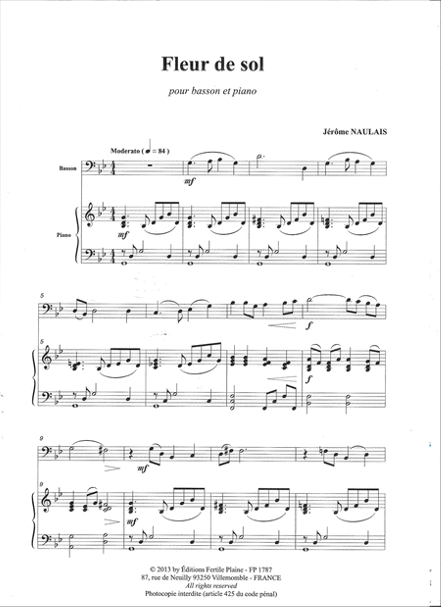 Fleur De Sol Bassoon Solo scores gallery preview page 1