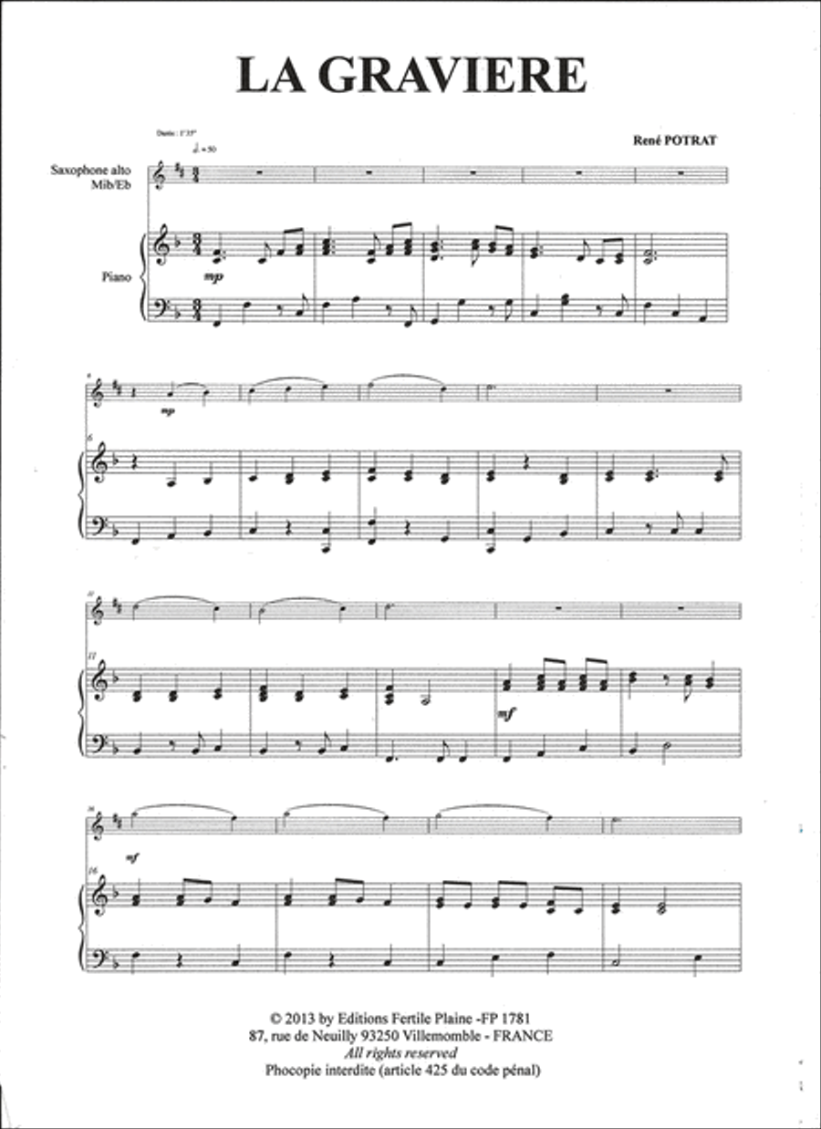 La Gravière Saxophone scores gallery preview page 1