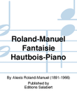 Roland-Manuel Fantaisie Hautbois-Piano