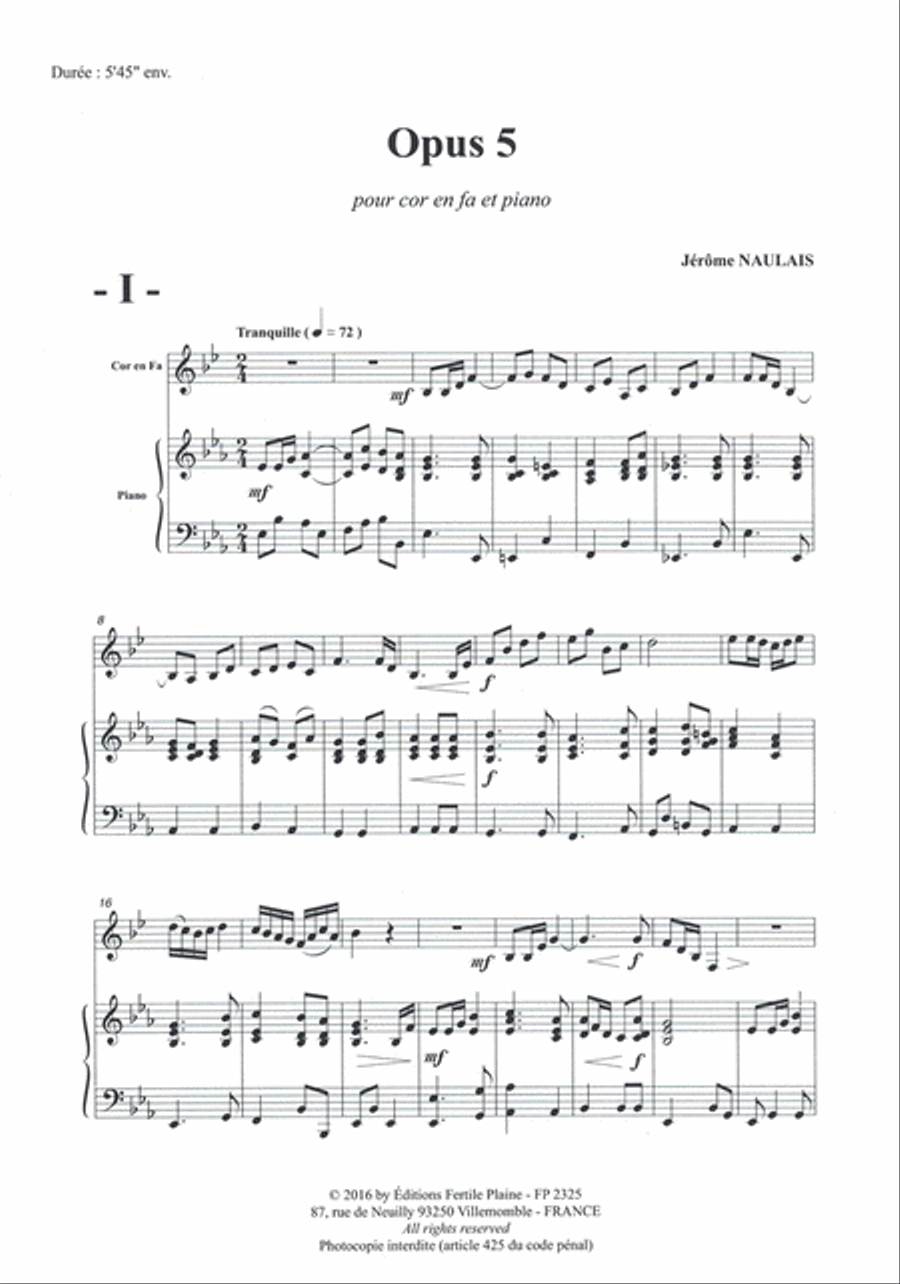 Opus 5 Horn scores gallery preview page 1