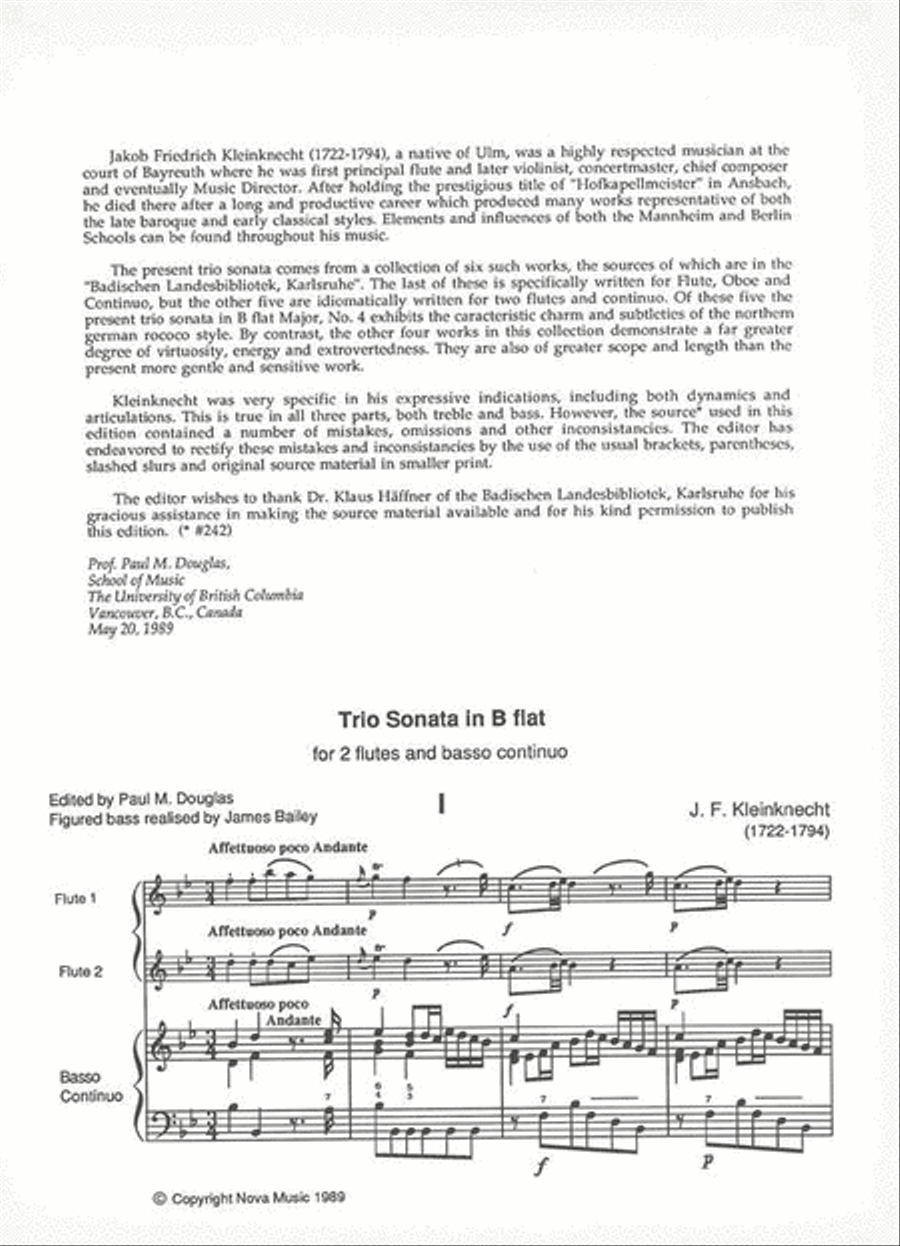 Trio Sonata In B Flat Flute scores gallery preview page 2