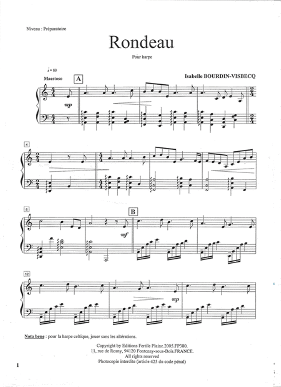Rondeau Harp scores gallery preview page 1