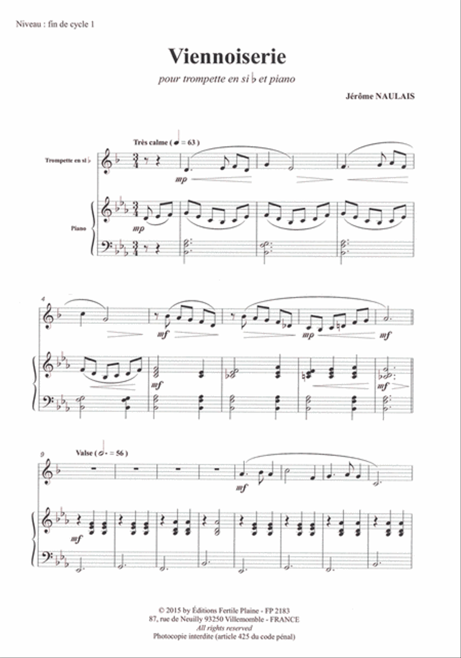 Viennoiserie Trumpet Solo scores gallery preview page 1