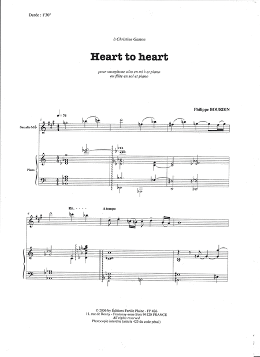 Heart To Heart Alto Saxophone scores gallery preview page 1