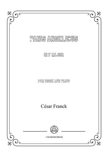 Franck-Panis angelicus in F Major,for voice and piano