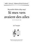 HAHN: Si mes vers avaient des ailes (transposed to F major)