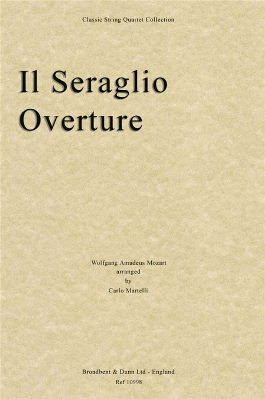 Il Seraglio Overture String Quartet scores gallery preview page 1