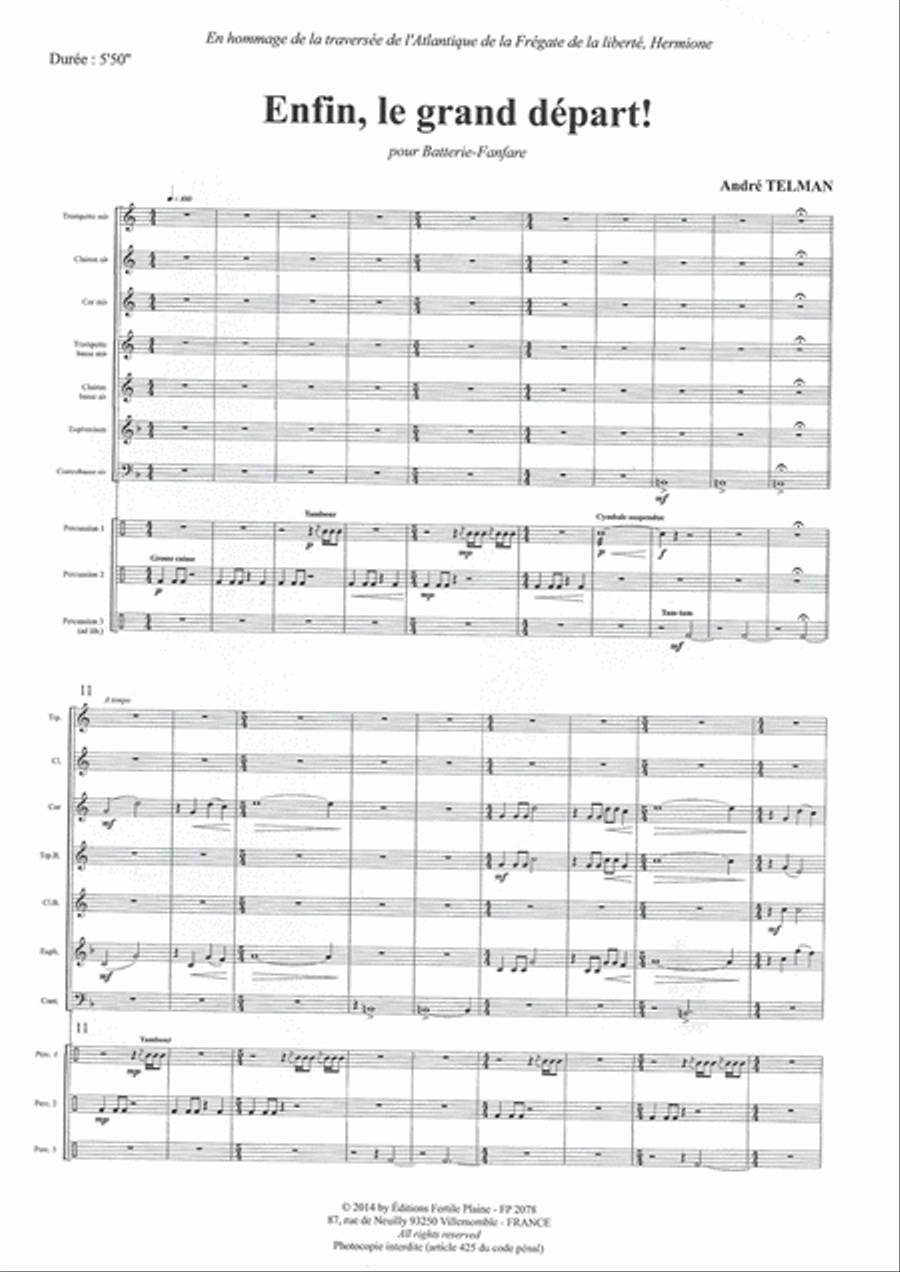 Enfin, Le Grand Départ Marching Band scores gallery preview page 1