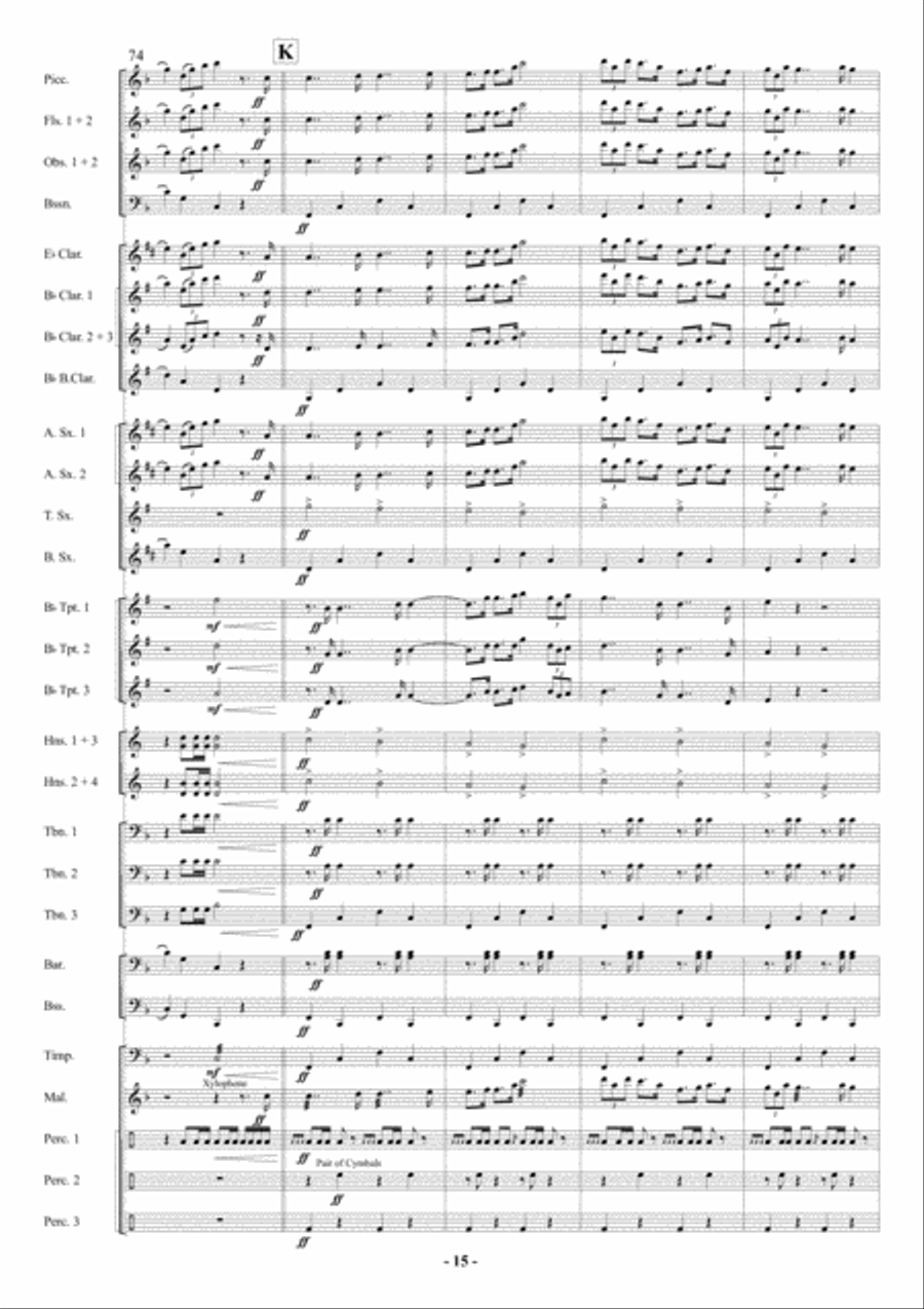 March of Marching Regiments Concert Band scores gallery preview page 16