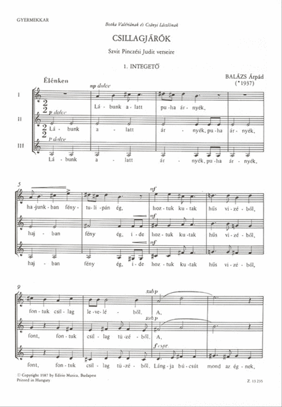 Csillagjárók A Cappella scores gallery preview page 1