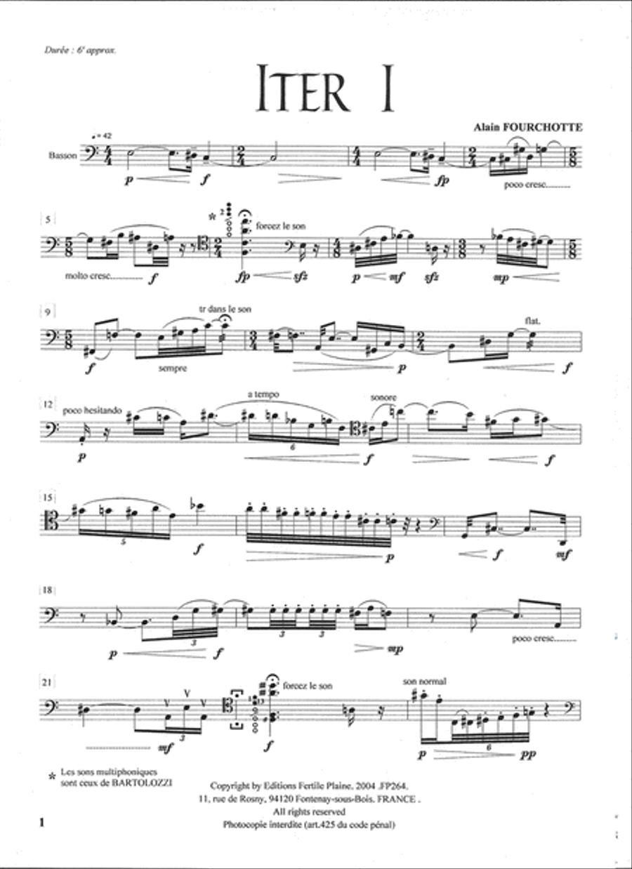 Iter I Bassoon Solo scores gallery preview page 1