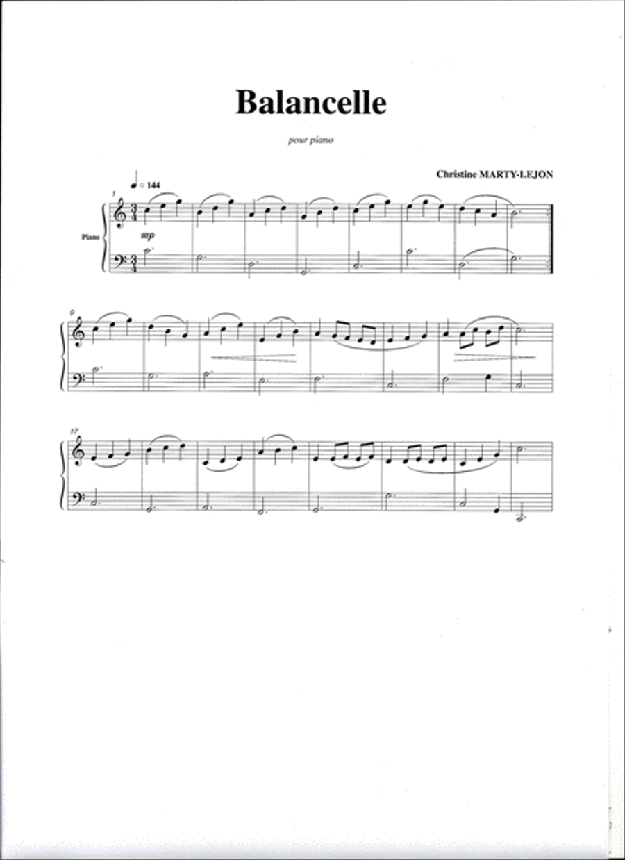 Balancelle Piano Solo scores gallery preview page 1