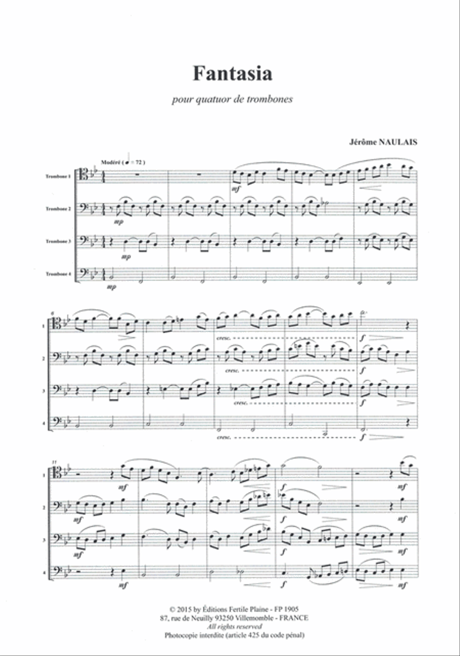 Fantasia Trombone Quartet scores gallery preview page 1