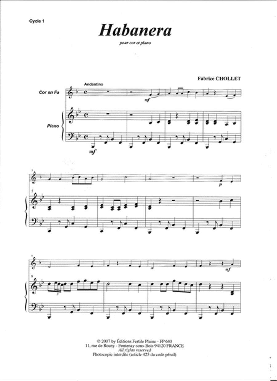 Habanera Horn scores gallery preview page 1