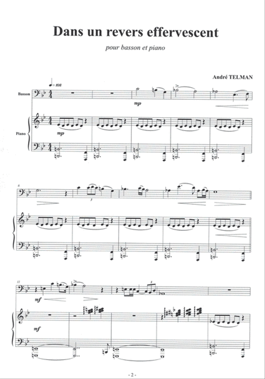 Dans Un Revers Effervescent Bassoon Solo scores gallery preview page 1
