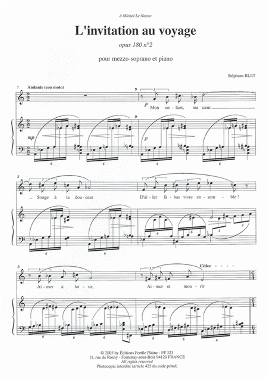 Invitation Au Voyage Choir scores gallery preview page 1