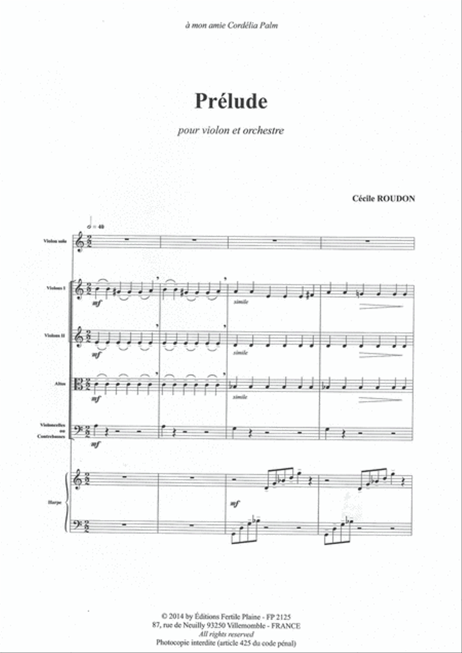 Prélude String Orchestra scores gallery preview page 1
