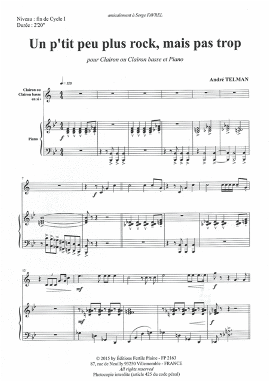Un P'tit Peu Plus Rock, Mais Pas Trop Bugle scores gallery preview page 1