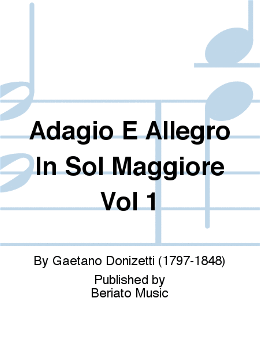 Adagio E Allegro In Sol Maggiore Vol 1 Piano Solo scores gallery preview page 1