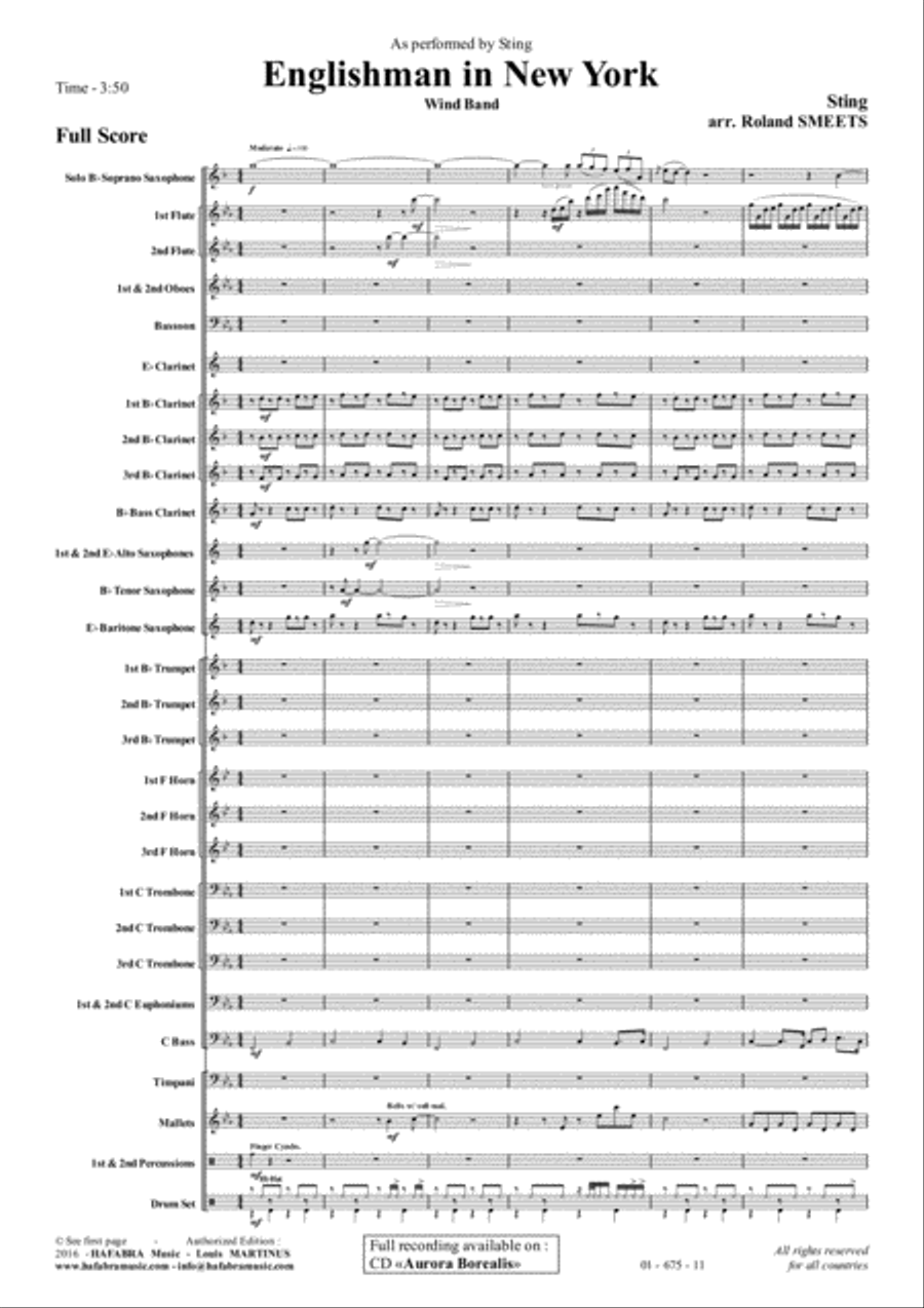 Englishman in New York Englishman in New York Concert Band scores gallery preview page 2