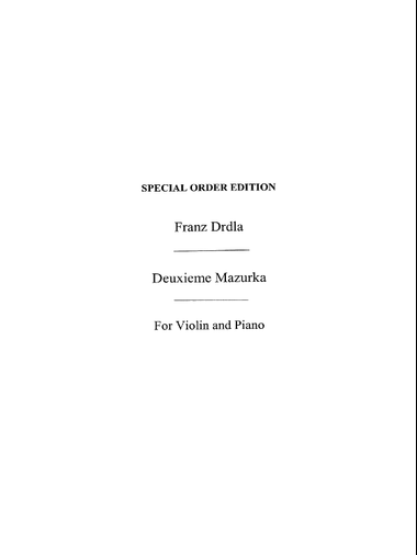 Deuxieme Mazurka For Violin And Piano Op.23