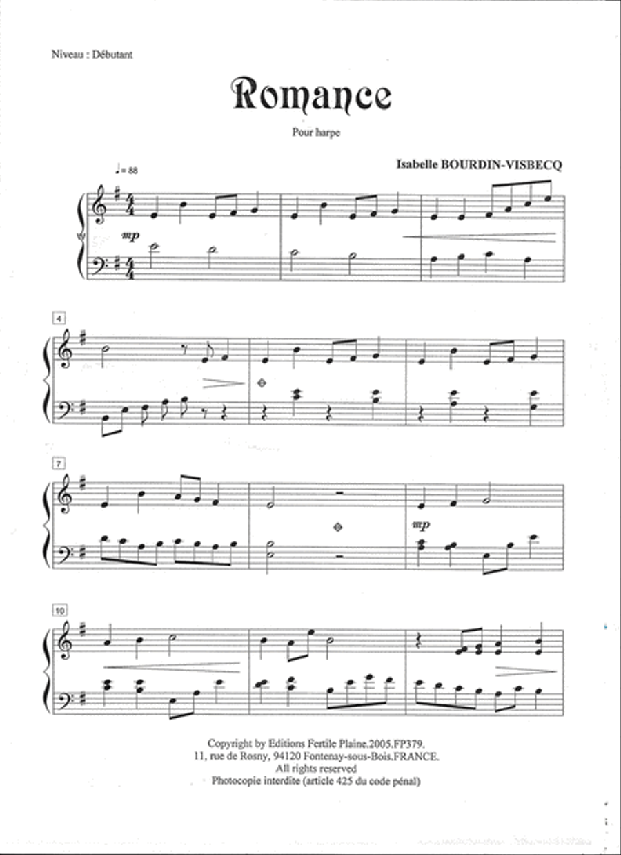 Romance Harp scores gallery preview page 1