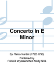 Concerto In E Minor