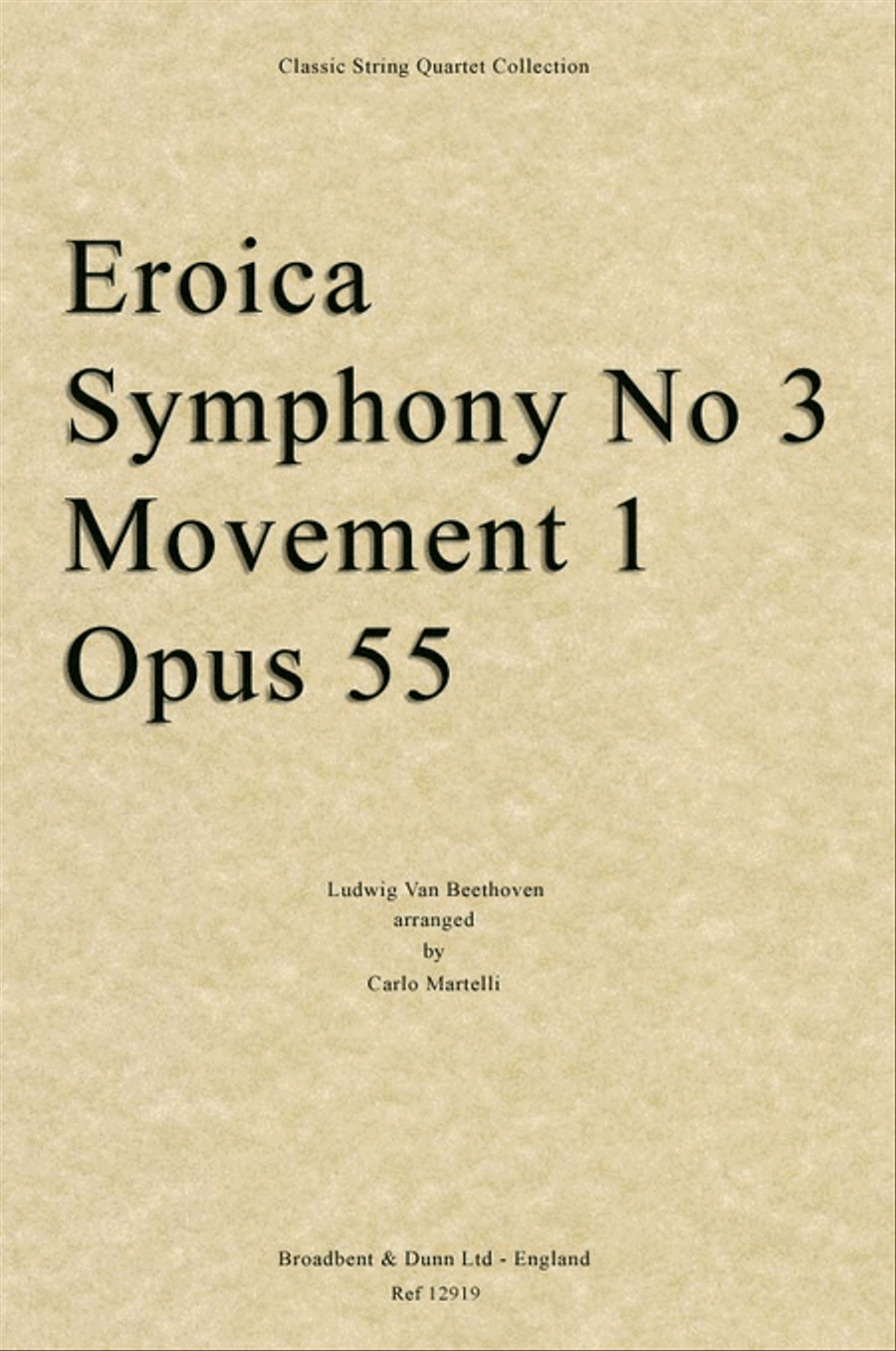 Symphony No. 3 Eroica Movement 1, Opus 55 String Quartet scores gallery preview page 1