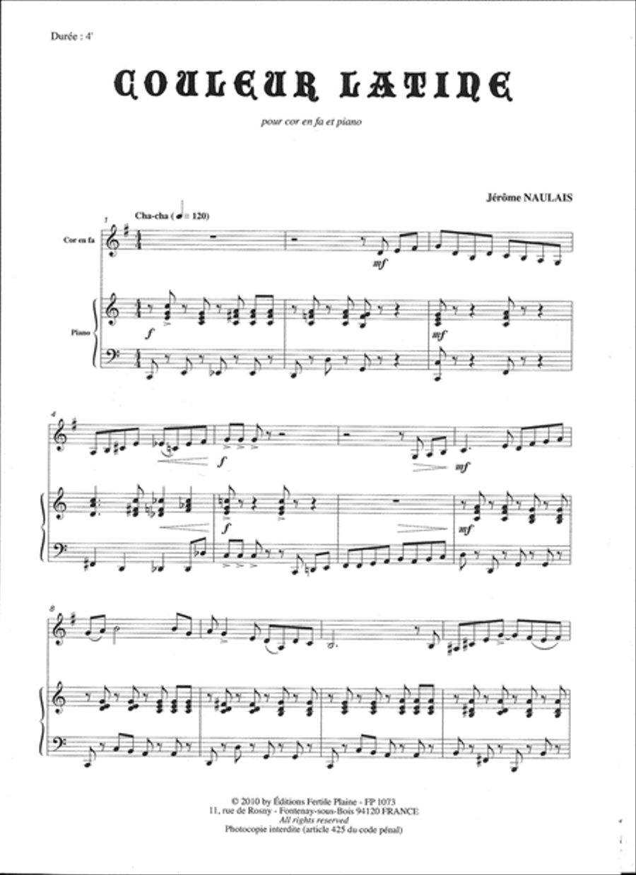 Couleur Latine Horn scores gallery preview page 1