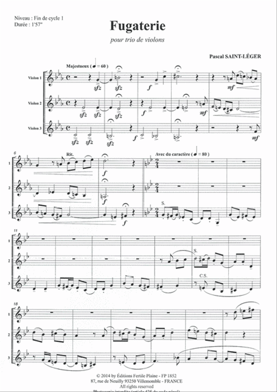 Fugateries String Duet scores gallery preview page 1