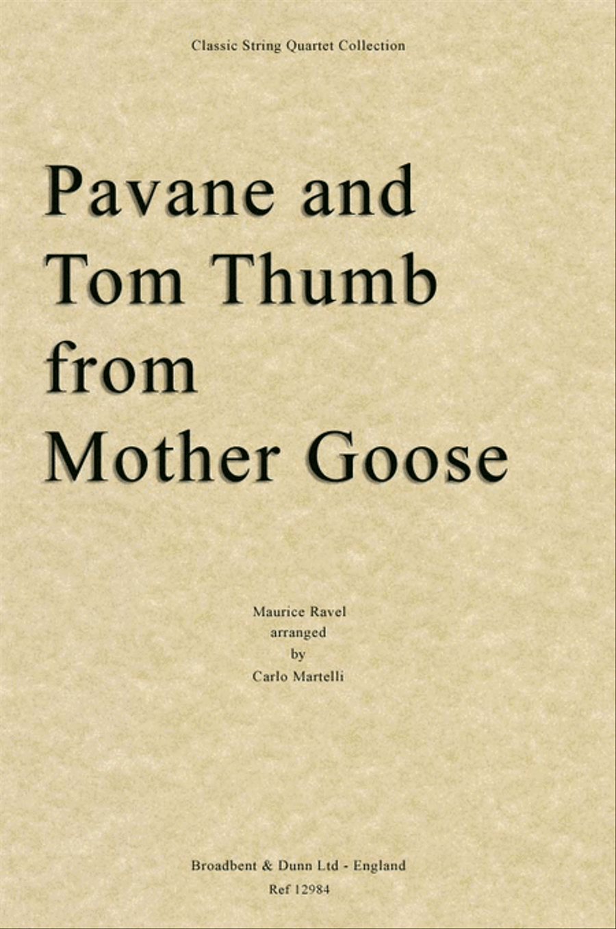 Pavane and Tom Thumb from Mother Goose String Quartet scores gallery preview page 1