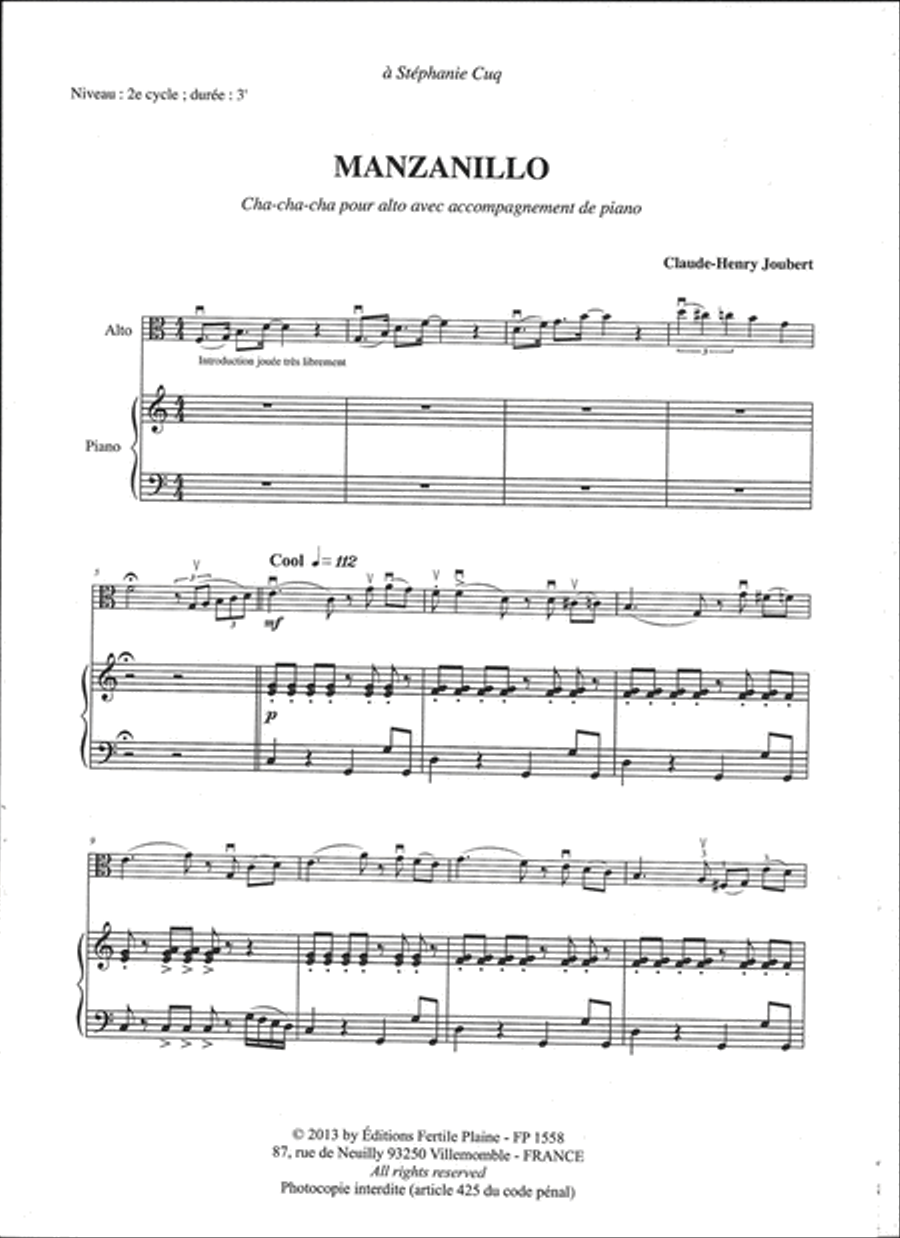 Manzanillo Piano Accompaniment scores gallery preview page 1