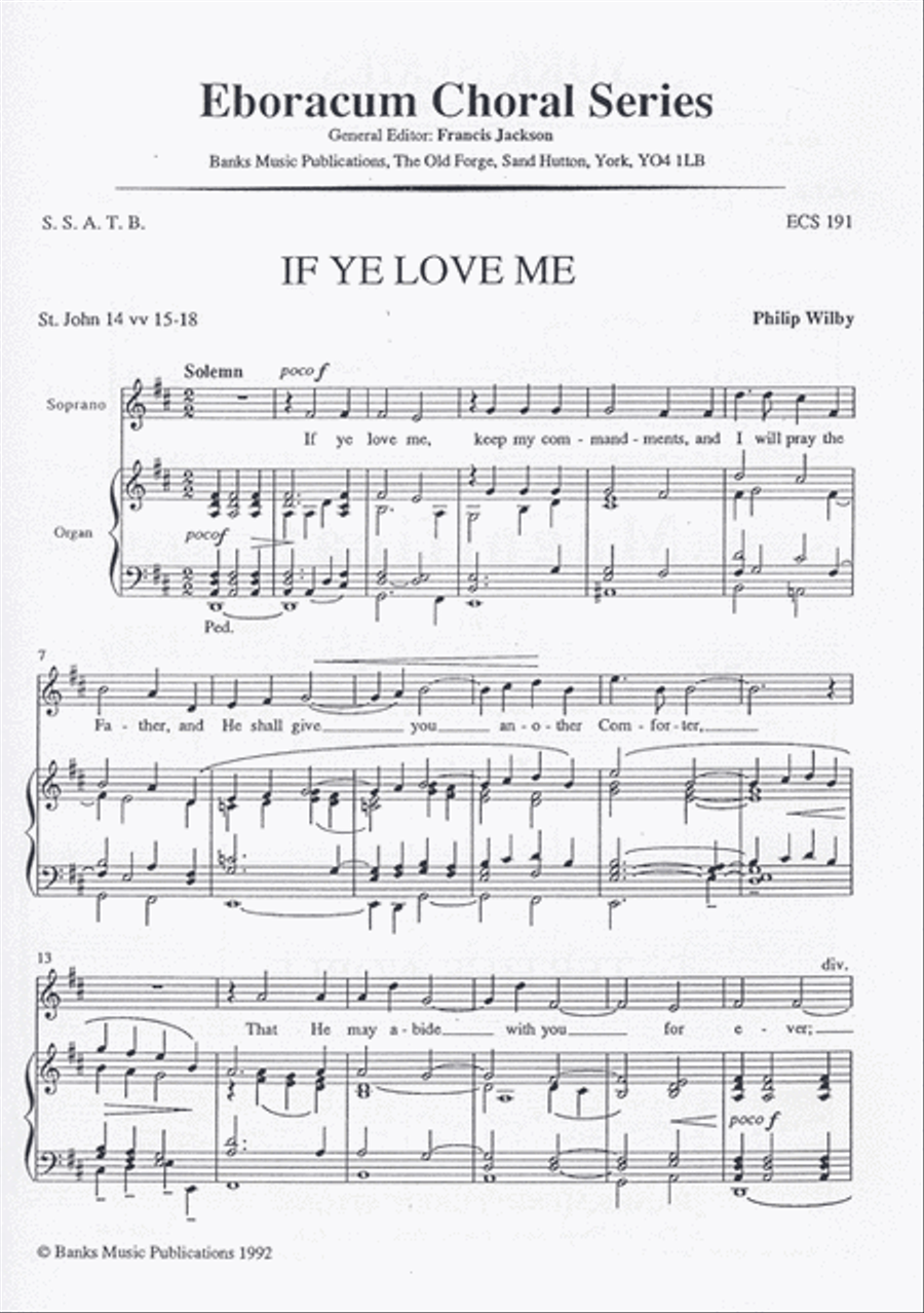 If ye love me If ye love me 4-Part scores gallery preview page 1