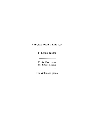 Danse Hindoue For Violin And Piano