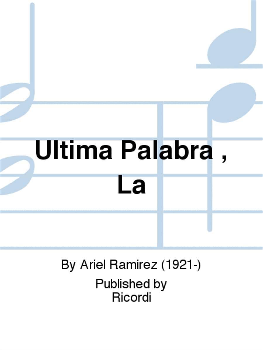 Ultima Palabra , La School and Community scores gallery preview page 1