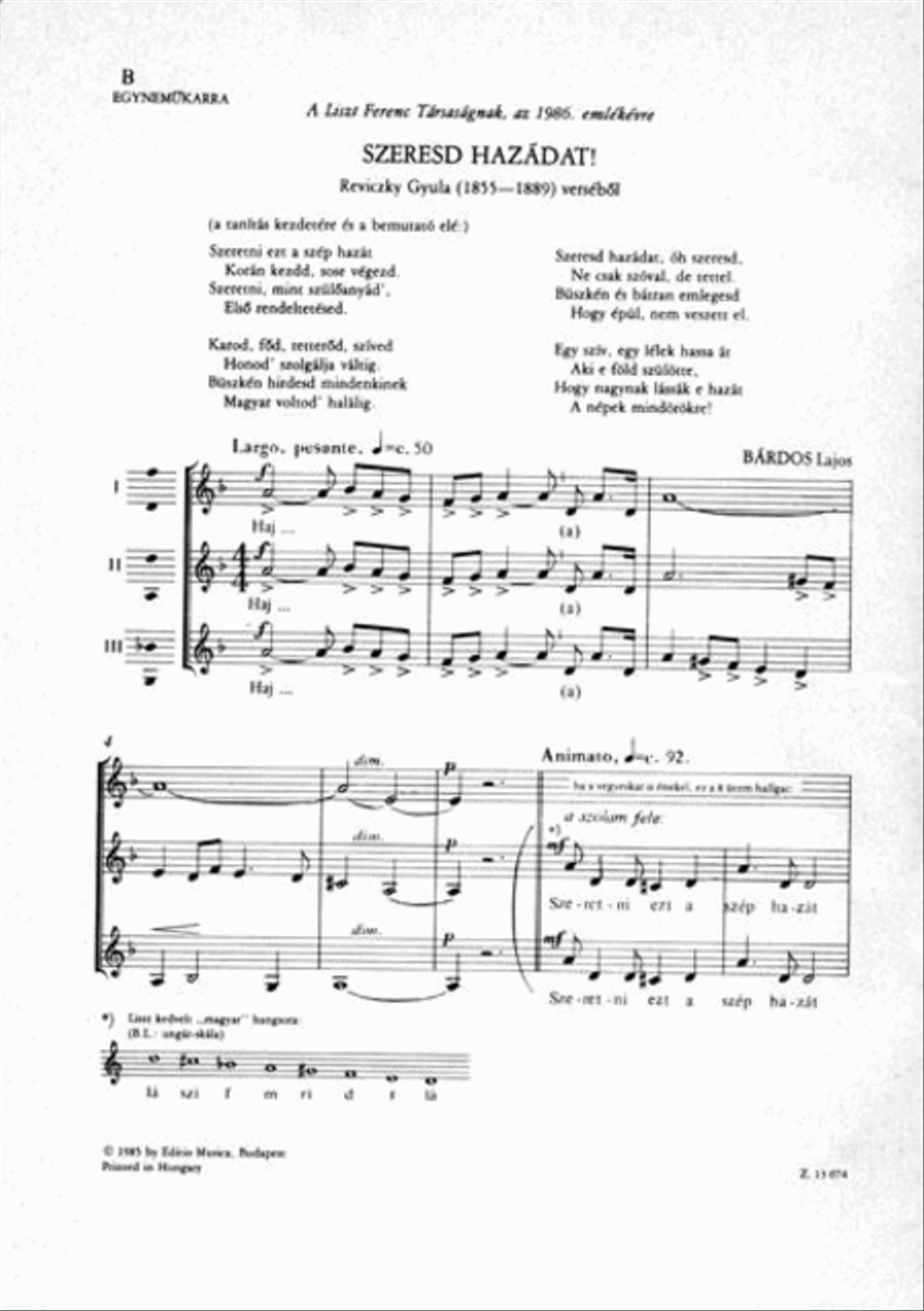 Szeresd hazádat! (B) A Cappella scores gallery preview page 2