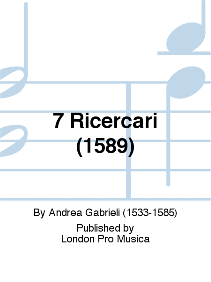 7 Ricercari (1589) Set of Parts scores gallery preview page 1