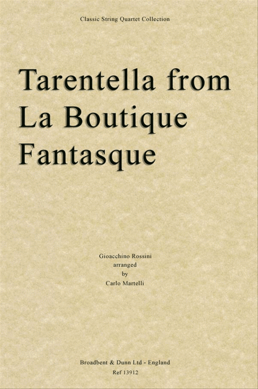 Tarantella from La Boutique Fantasque String Quartet scores gallery preview page 1